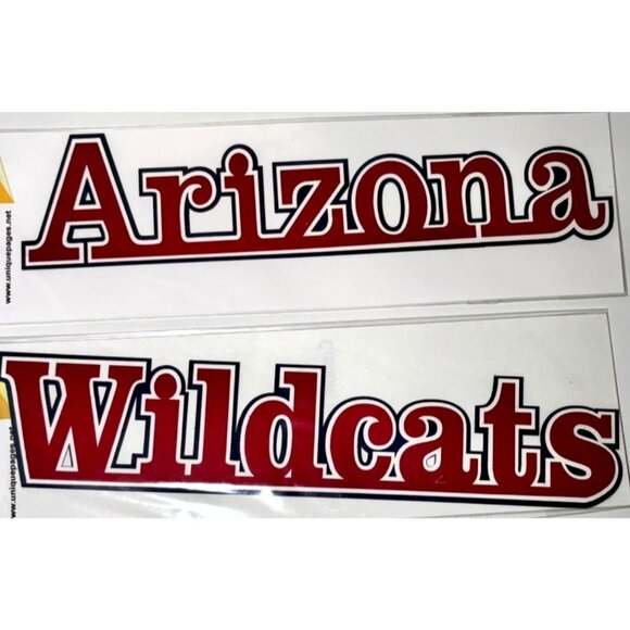 Arizona & Wildcats Sticker Decals Set Unique Paper Red & White Durable Vinyl - Picture 2 of 3